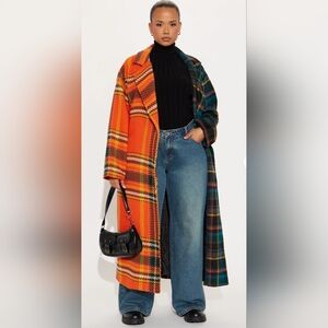Multi Color Trech Wool Coat